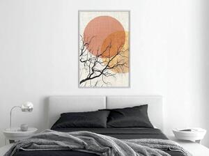 Inramad Poster / Tavla - Gloomy Tree - 40x60 Guldram med passepartout