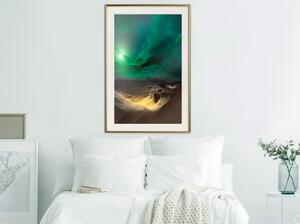 Inramad Poster / Tavla - Green Moon - 20x30 Guldram