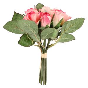 4Living Konstgjord växt - Rosbukett 20 cm - Rosa