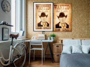 Inramad Poster / Tavla - Long Time Ago in the Wild West - 20x30 Guldram med passepartout