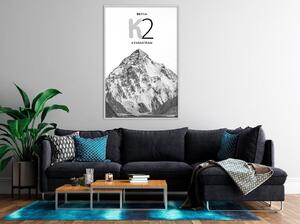 Inramad Poster / Tavla - Peaks of the World: K2 - 30x45 Guldram