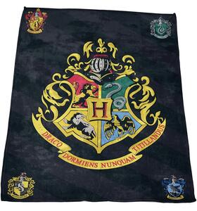 Harry Potter Hogwarts - Svart Fleecefilt Pläd 100x140cm