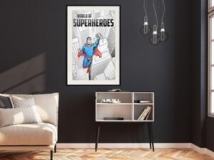Inramad Poster / Tavla - Superhero - 20x30 Vit ram
