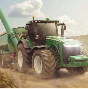 Carbotex Grön traktor med släp - Kuddfodral 40x40cm