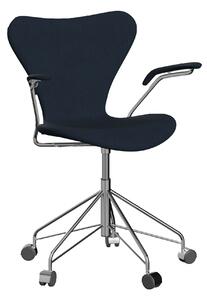 Fritz Hansen - 3217 Sjuan - Helklädd, Tyg, Fame 60017 - Kontorsstolar - Arne Jacobsen - Blå