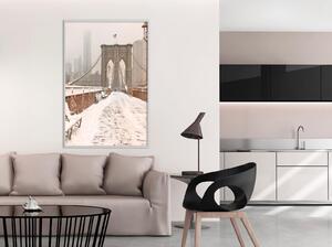 Inramad Poster / Tavla - Winter in New York - 20x30 Svart ram