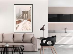 Inramad Poster / Tavla - Winter in New York - 20x30 Guldram