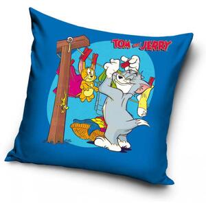 Tom & Jerry Hänger tvätt - Kuddfodral 40x40cm - Blå