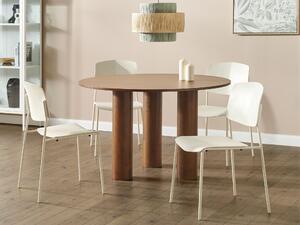 Uppsättning med 2 matstolar Beige Plast Modern Modern Design Sittplatser i Matsalen Beliani