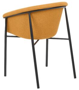 Uppsättning med 2 matstolar Orange tygklädsel Modern design Sittmöbler för matsal Beliani