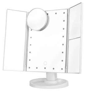 Iso Trade Spegel med LED-lampor Förstorande 3-1 Vit