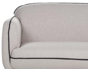 3-sitssoffa Ljusgrått tyg Mjuka metallben Svart dekorativ kant Retro Glam Art Decor Style Beliani