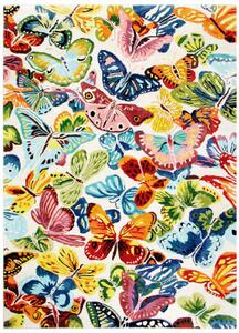 Butterflies vit - Handtuftad matta