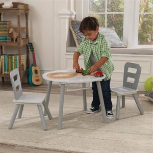 KidKraft Förvaringsbord och stolar för barn massivt trä grå 26166
