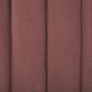 Dubbelsäng Sängram Rosa Sammetsklädsel 160 x 200 cm Metallben Retro Design Tuftad Sänggavel Beliani