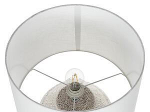 Bordslampa Grädde keramik bas vit trumma tyg skärm hem ljus traditionell design Beliani