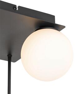 Modern taklampa svart med opalglas 5-light - Aten