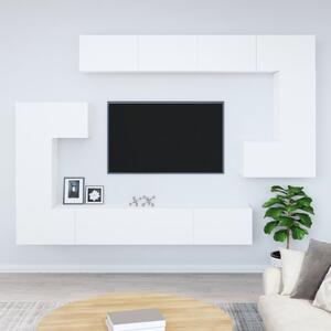 Väggmonterat tv-skåp vit konstruerat trä