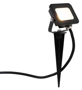 Svart spotlight inkl LED med jordstift IP65 - Levana