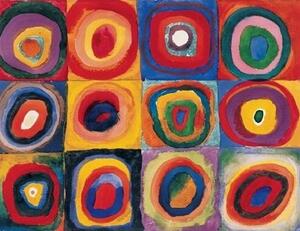 Konsttryck Color Study: Squares with Concentric Circles, Kandinsky, (80 x 60 cm)