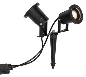 Trädgårdsspotlight svart inkl sladd och stickpropp 2-ljus IP65 - Basic