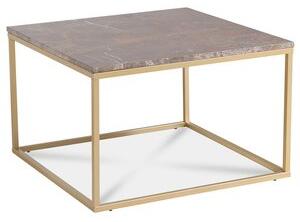 Accent 75x75 cm soffbord i brun marmor med matt mässings underrede