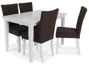 Sandhamn matgrupp 120 cm bord med 4 Crocket stolar i Brunt tyg