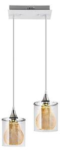 LED ljuskrona med textilsladd 2xLED/5W/230V vit/genomskinlig