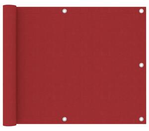 Balkongskärm röd 75x500 cm oxfordtyg