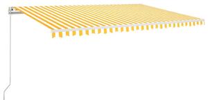 Markis manuellt infällbar 500x300 cm gul och vit