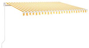 Markis manuellt infällbar 400x350 cm gul och vit