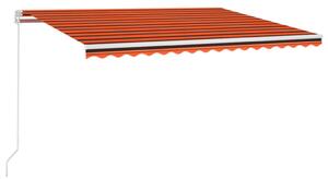 Markis manuellt infällbar 400x350 cm orange och brun