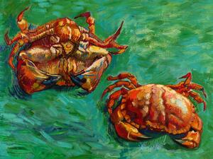 Konsttryck Two Crabs (Vintage Seaside) - Vincent van Gogh, (40 x 30 cm)