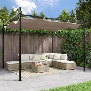 Pergola med infällbart tak taupe 295x292x230 cm