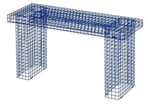 Kalager Design - Wire Bench - Bänk - Navy Blue - L90 x D31,5 x H50 cm
