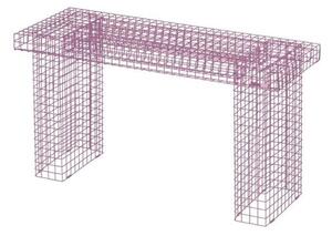 Kalager Design - Wire Bench - Bänk - Pink - L90 x D31,5 x H50 cm