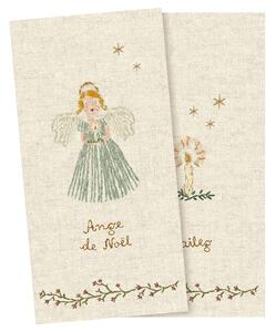Maileg - Napkin, Ange de noël - Servetter - Blue - Small - 16,5 x 8 cm