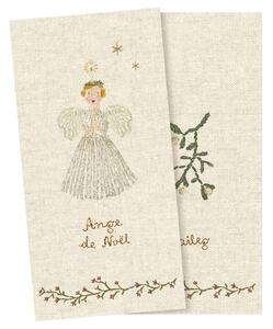 Maileg - Napkin, Ange de noël - Servetter - White - Small - 16,5 x 8 cm
