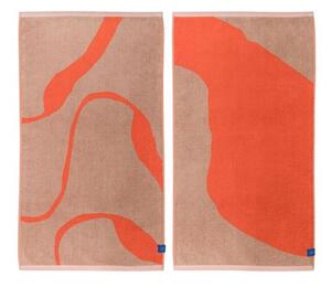 Mette Ditmer - NOVA ARTE Guest Towel - 2-pack - Handduk - Latte / Orange - W40 x L55 cm (2 pcs)