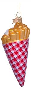 Vondels - Ornament glass fries with mayonnaise - Julkula - Red - H11 cm