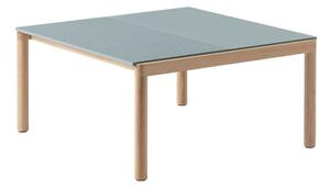 Muuto - Couple Coffee Table - Soffbord - 1 Plain 1 Wavy – Pale Blue/Oak - L84,4 x H40 x W80 cm
