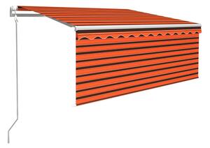 Automatisk infällbar markis rullgardin 3,5x2,5m orange och b - Orange