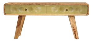 Soffbord massivt mangoträ 90x50x40 cm - Guld