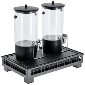 VEGA Dryckesdispenser komplett Portland dubbel GN 1/1; 55.4x35.2x53 cm (LxBxH); Antracit/Transparent/Svart