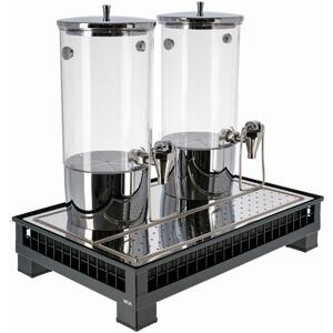 VEGA Dryckesdispenser komplett Portland dubbel GN 1/1; 55.4x35.2x53 cm (LxBxH); Antracit/Transparent