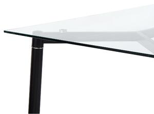 Matbord Genomskinlig Glasskiva Svarta Ben 150 x 90 cm Modern Design Rektangulärt Beliani