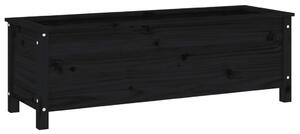 Odlingslåda på ben 119,5x40x39 cm svart massiv furu