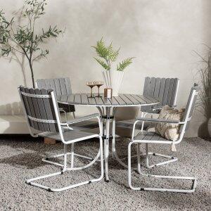 Kivik matgrupp med bord och 4 st stolar - Vit/grå