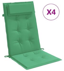 Stolsdynor för stolar med hög rygg 4 st grön oxfordtyg
