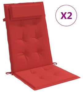 Stolsdynor för stolar med hög rygg 2 st röd oxfordtyg